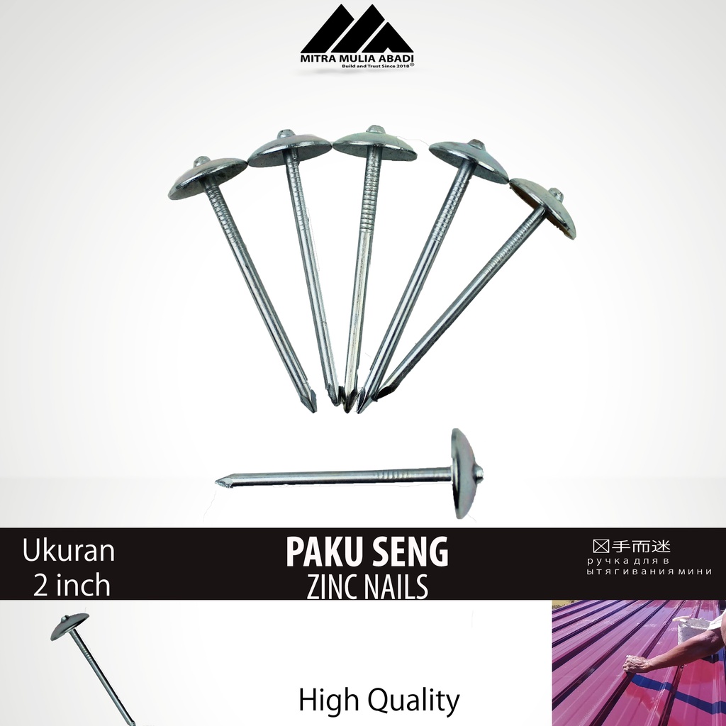 Paku Payung 2 Inch | Paku Seng | Paku Roofing 10 pcs