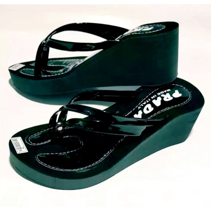 Arkn-SandaL Wanita Wedges PRADA silang