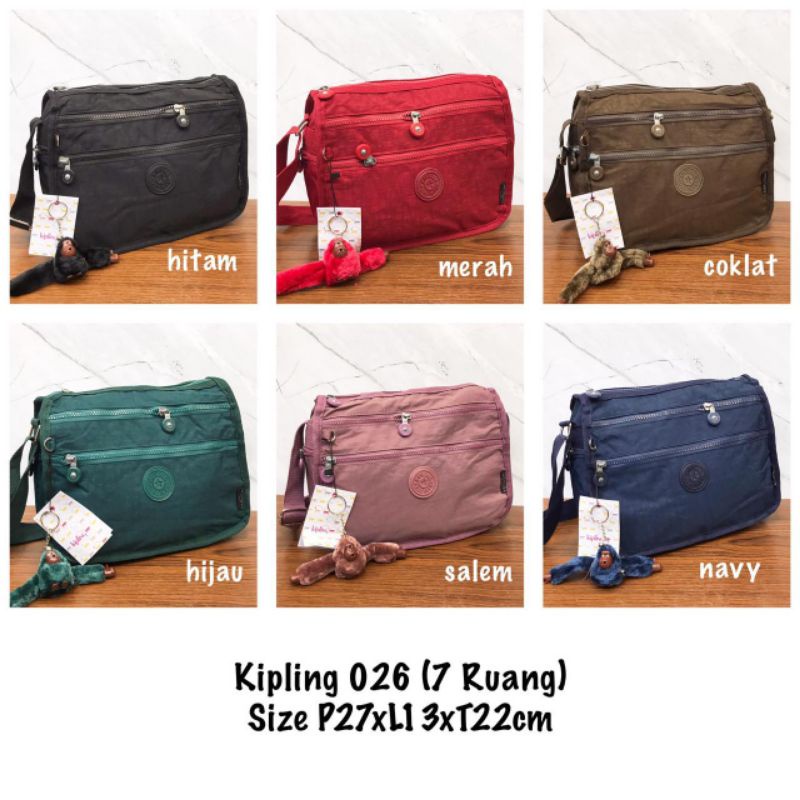 Tas Selempang Wanita Sling Bag 7 Ruang / Tas Wanita Kipling / Tas Selempang Wanita / Fashion Wanita