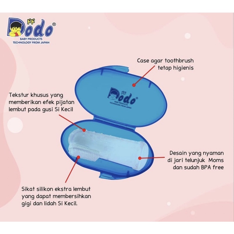 Dodo Sikat Lidah Bayi Baby Finger Toothbrush With Case