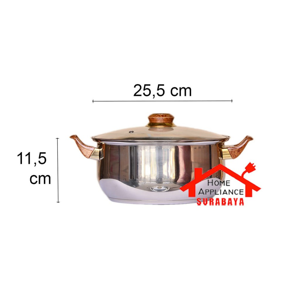 Panci Wajan Cookware Set Stainless Steel Isi 6 PCS Anti Karat Q2 7206 / Q2-7206