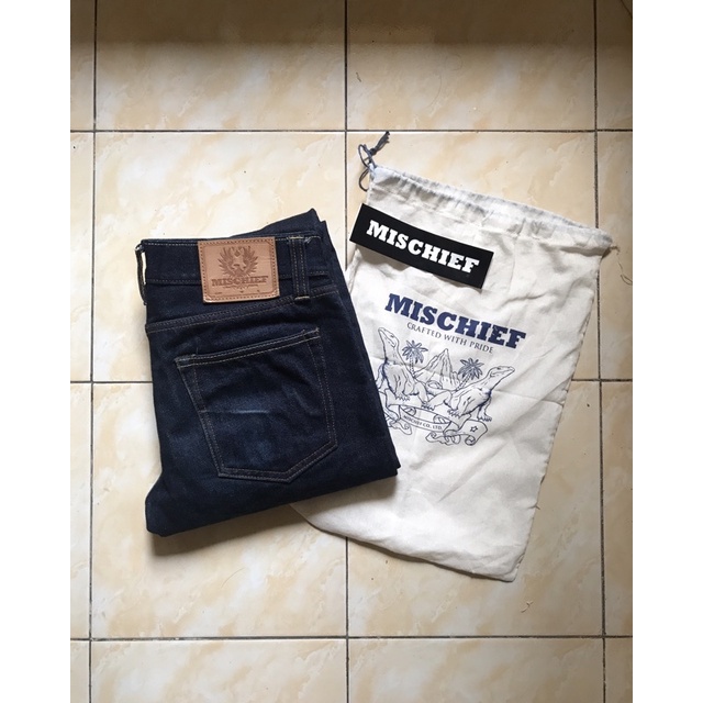 Mischief Denim SL - 003 Dark Vermilion ukuran 30 Selvedge Denim 16oz Second