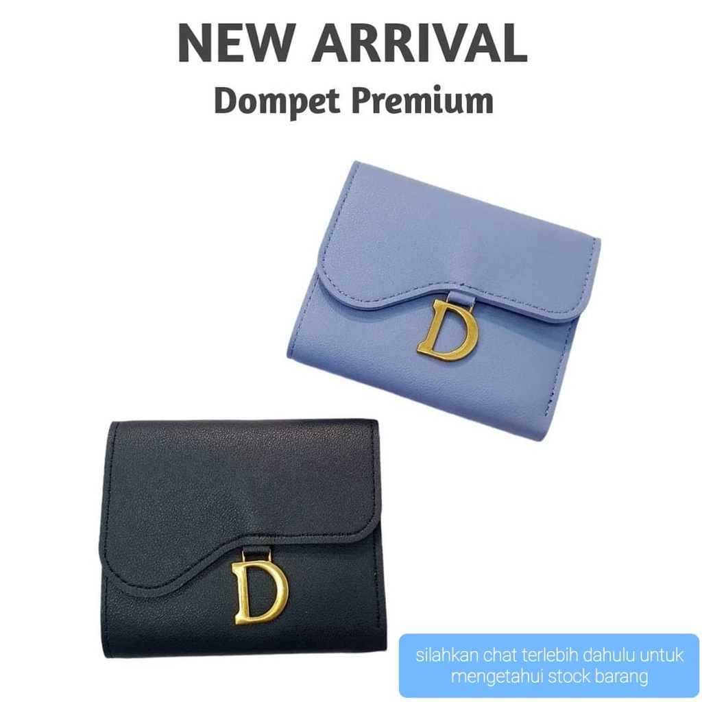 DOMPET PENDEK WANITA LIPAT POLOS HURUF D KARTU KOIN MINI FASHION STYLE