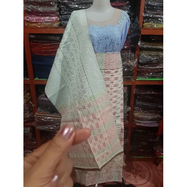 Songket Pilkos Tarutung Hijau Nauli Korea Payet Kristal
