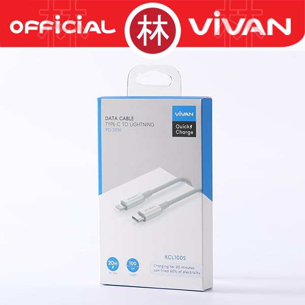 Vivan KCL100s Data Cable PD Quick Charge Data Cable Type-C To Lightning