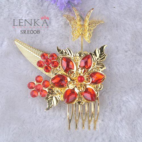 LENKA WEDDING AKSESORIS RAMBUT PESTA SIRKAM MODERN GOLD WANITA SRE008