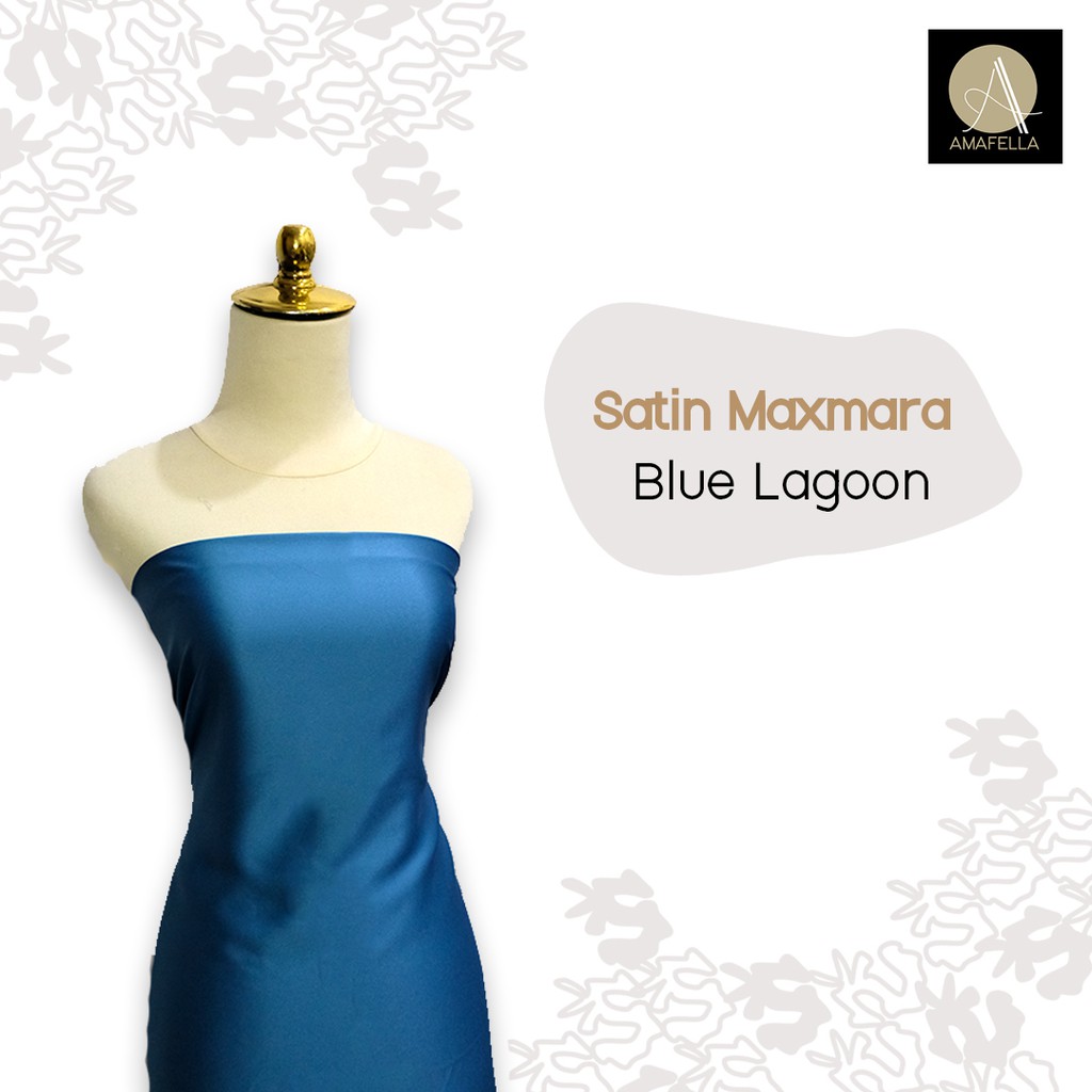 1/2 meter Kain Satin Maxmara / Velvet Premium Warna Blue Lagoon