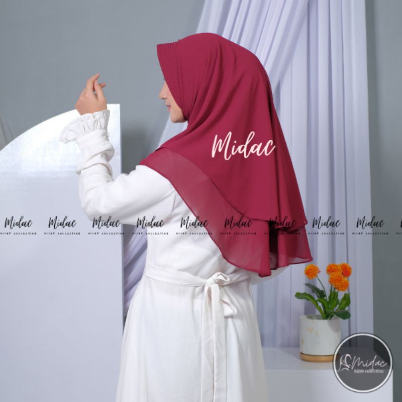 Khimar Ceruty 2 Layer Premium Hijab Ceruty Instan