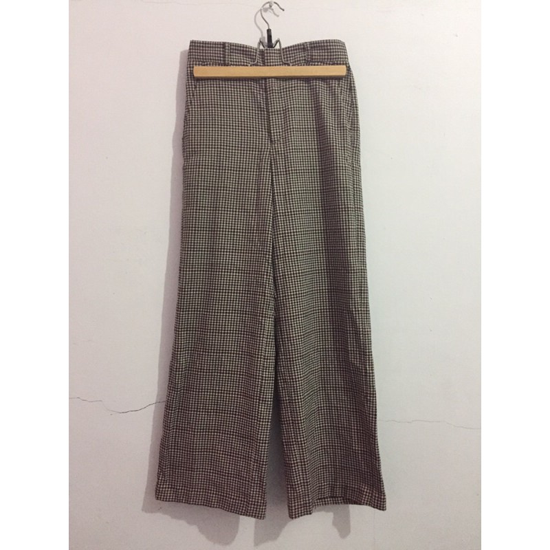 GU UNIQLO CELANA KULOT KOTAK PLAID PANTS ORIGINAL