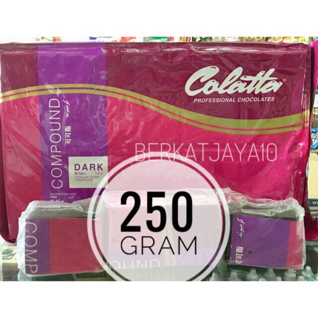 250 Gram COLATTA Chocolate Compound Dark Coklat Batang