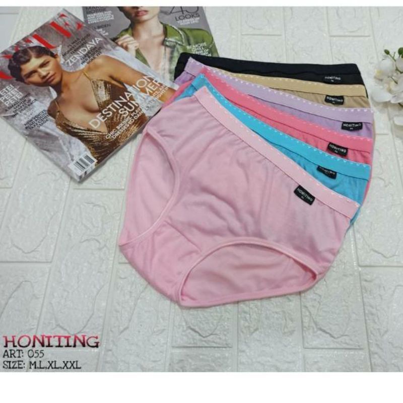 6 pcs Celana dalam wanita karet lebar / Celana dalam honiting