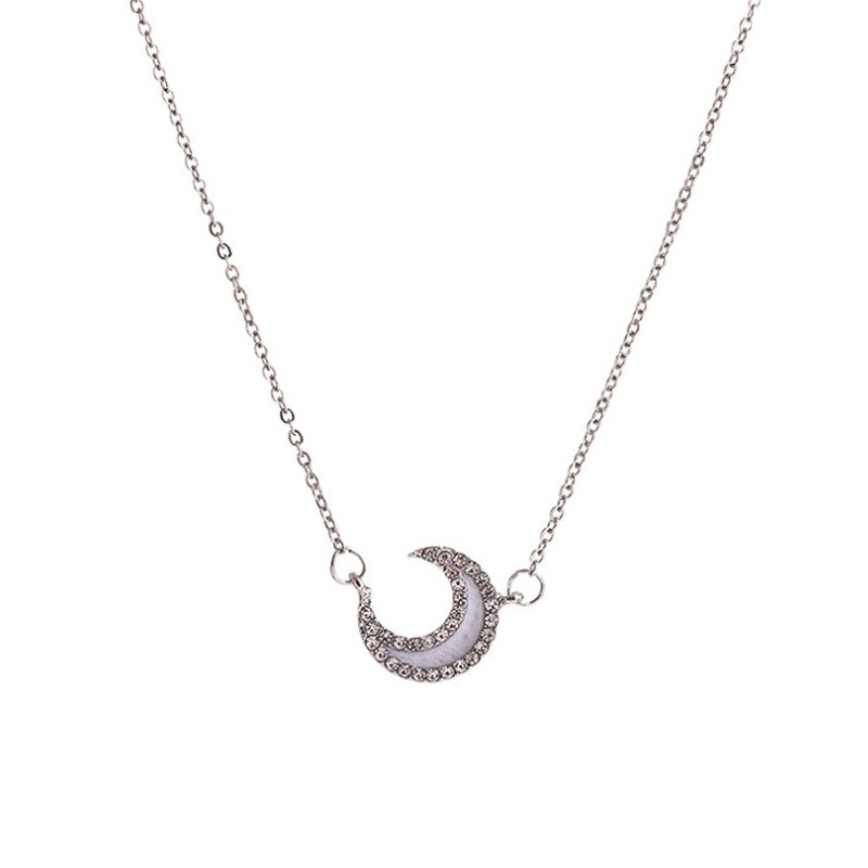 Fashion Moon Pendant Simple Necklace Accessories Ins Wind Cold Necklace Clavicle Chain Necklace for Women