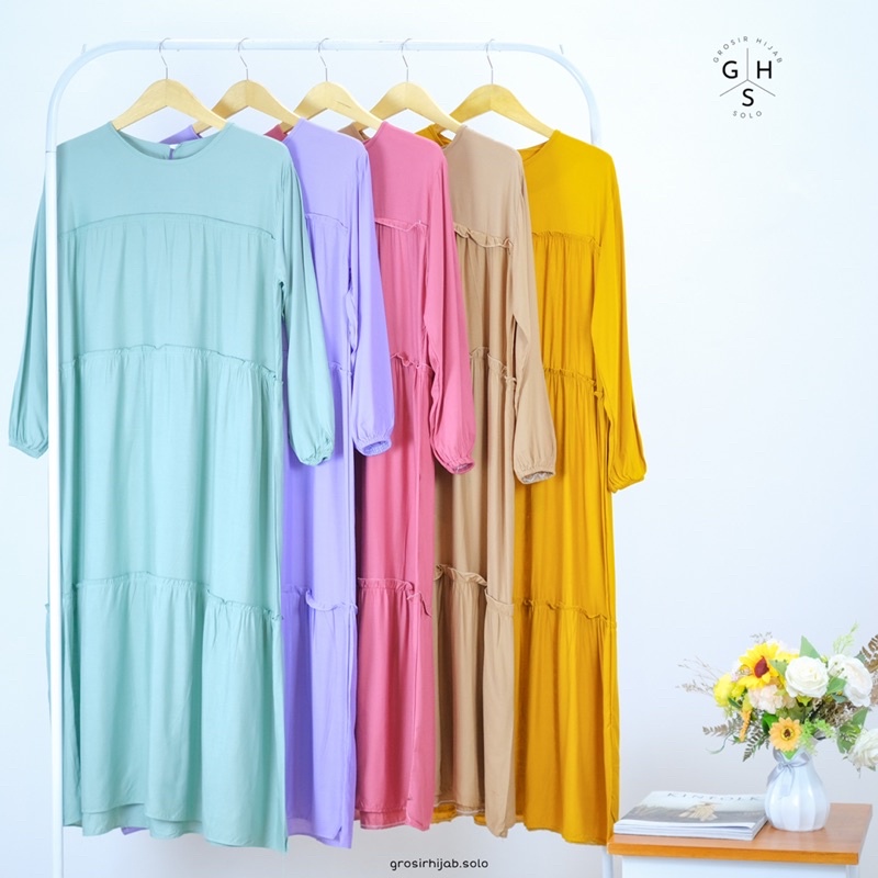 (DBY) GAMIS MIDI TSANA DAILY MIDI DRESS OVERSIZE RAYON