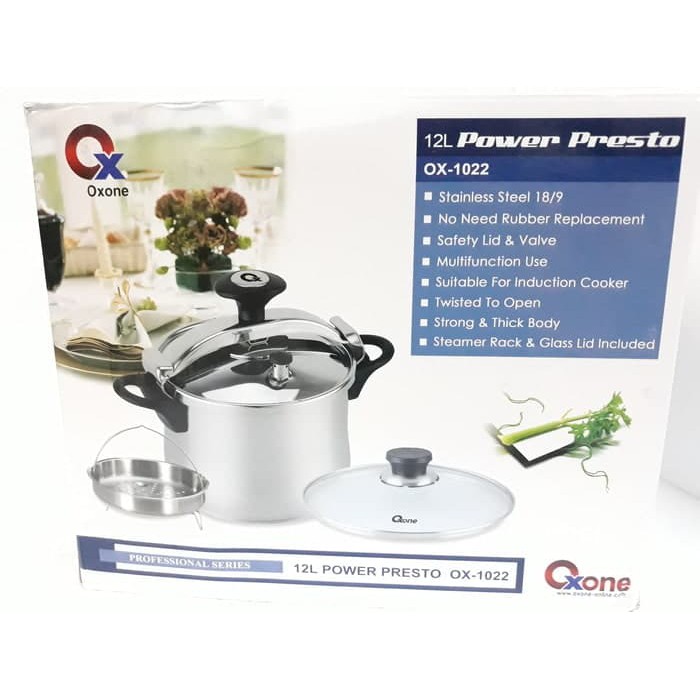 Oxone OX-1022 Power Presto Pressure Cooker Oxone 12 Lt