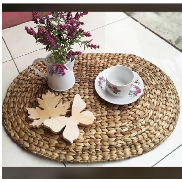 NEW Placemate oval/placemat Eceng Gondok/Alas Tatakan Piring/alas eceng gondok OVAL 41 x 33