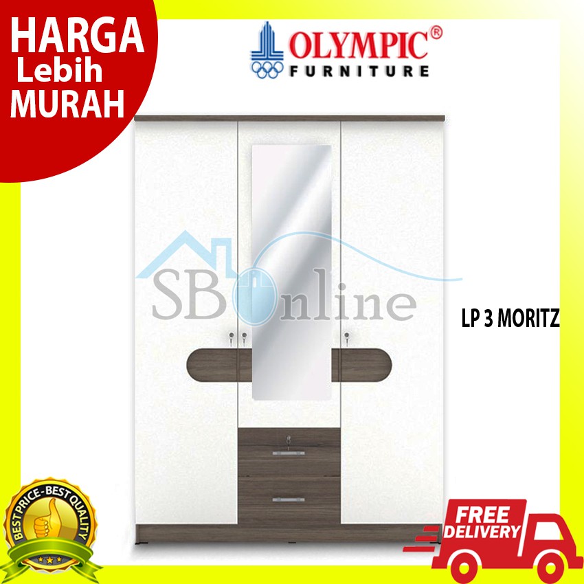 Olympic Lemari Kayu Tiga Pintu - LP 3 MORITZ