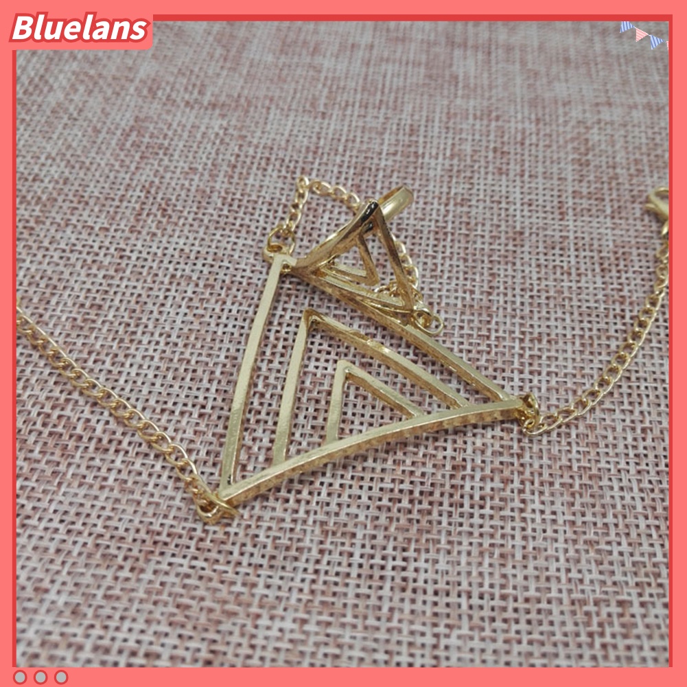 Bluelans Women Fashion Triangle Charm Slave Ring Chain Harness Bracelet Punk Jewelry