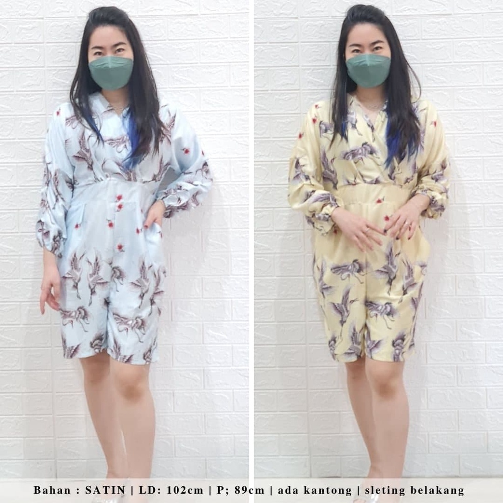 1143 dove long puffy sleeves jumpsuit