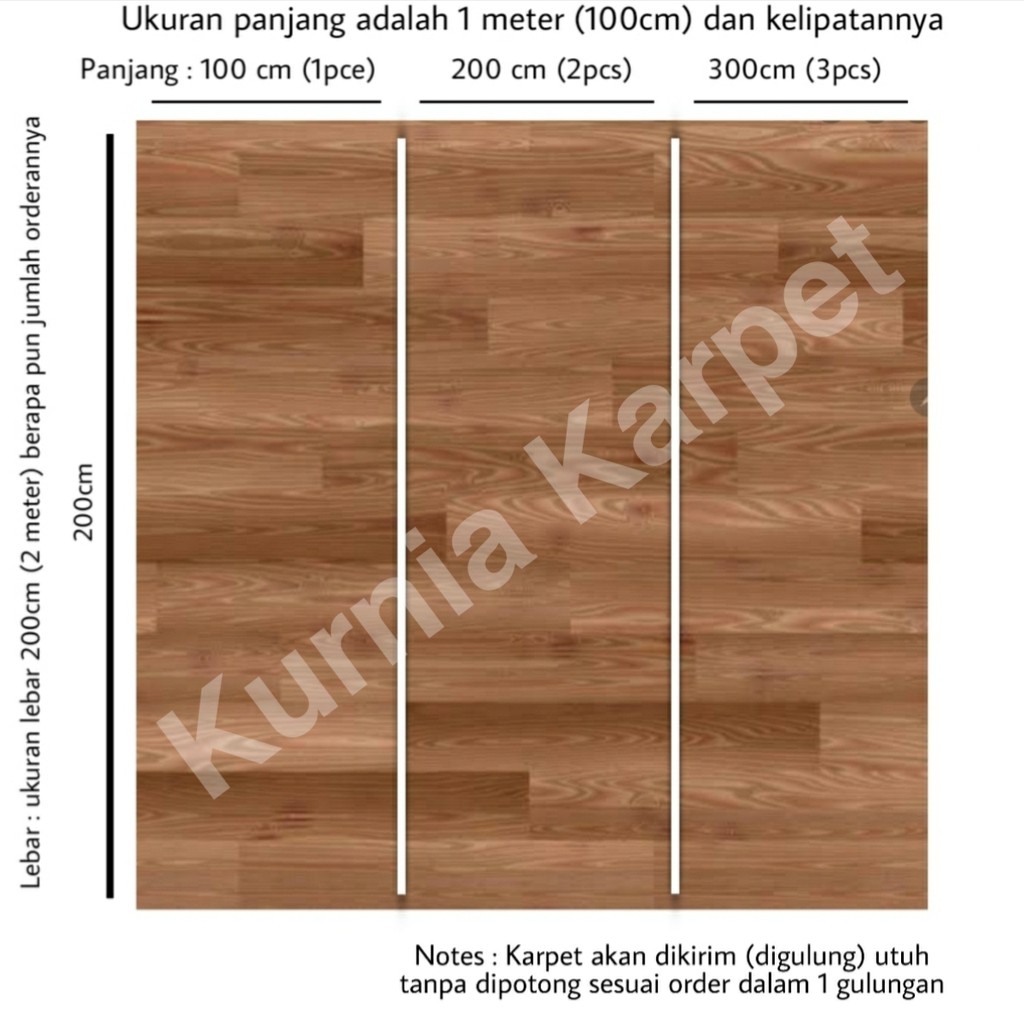 Karpet Lantai Vinyl Korea (Lebar 2 Meter X 1 Meter) Tebal 0.5mm Harga Per 1 Meter
