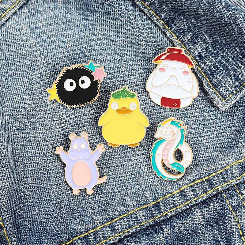 Bros Pin Enamel Desain Kartun Anime Spirited Away Untuk Hadiah