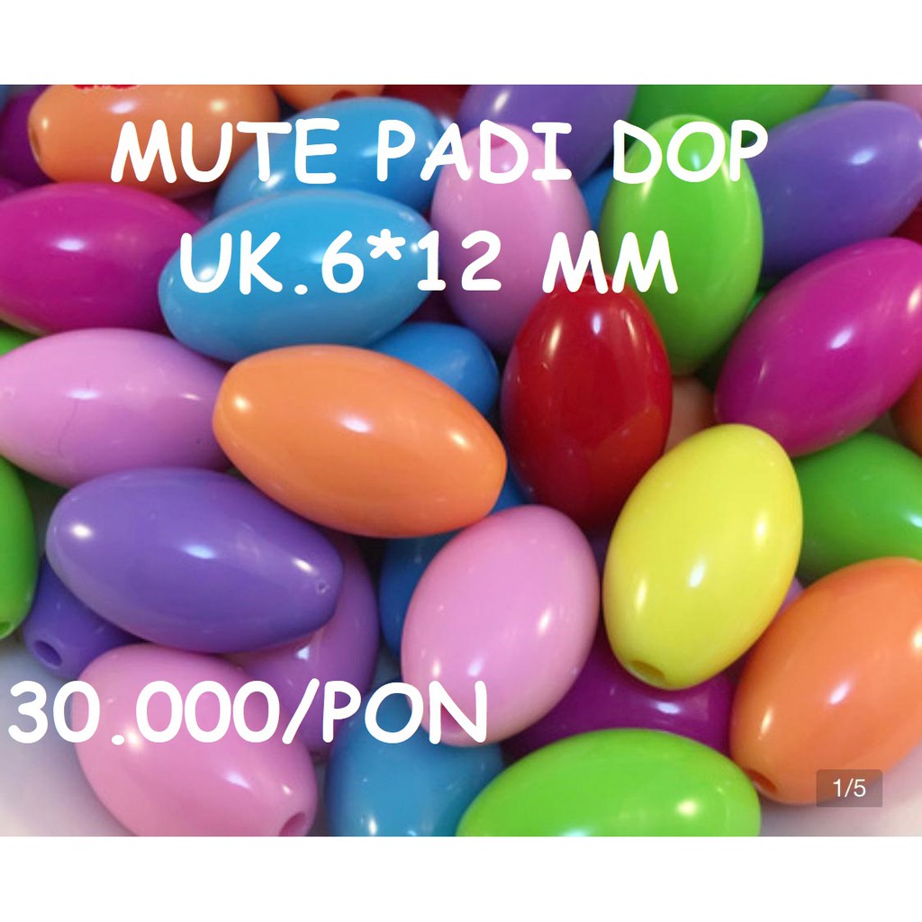 mote susu padi dop polos uk.6*12 mm /PON