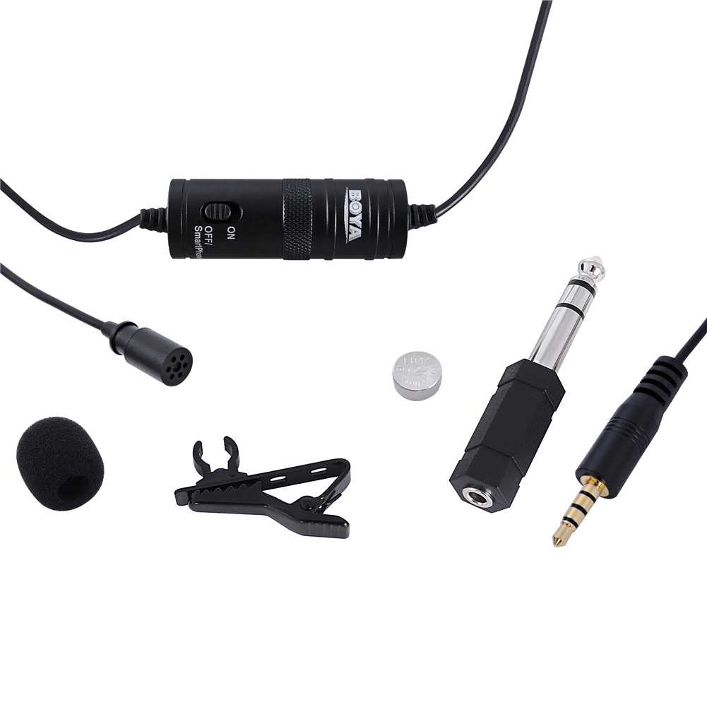 (BISA COD) FTIHSHPBoya Clip-On Omnidirectional Microphone for Smartphone &amp; DSLR - BY-M1