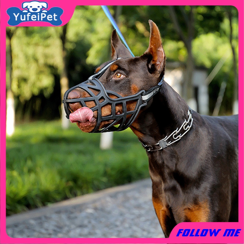 Muzzle Moncong Moncong Anjing Bahan Silikon Lembut Breathable Kuat Adjustable Ukuran Kecil / Medium / Besar