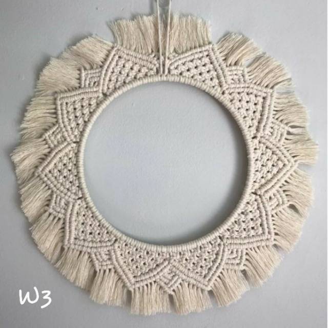 Hiasan dinding Macrame wreath