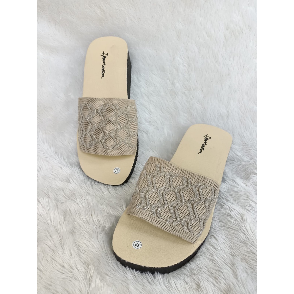 WEDGES WANITA TERBARU IPOMEA MOTIF