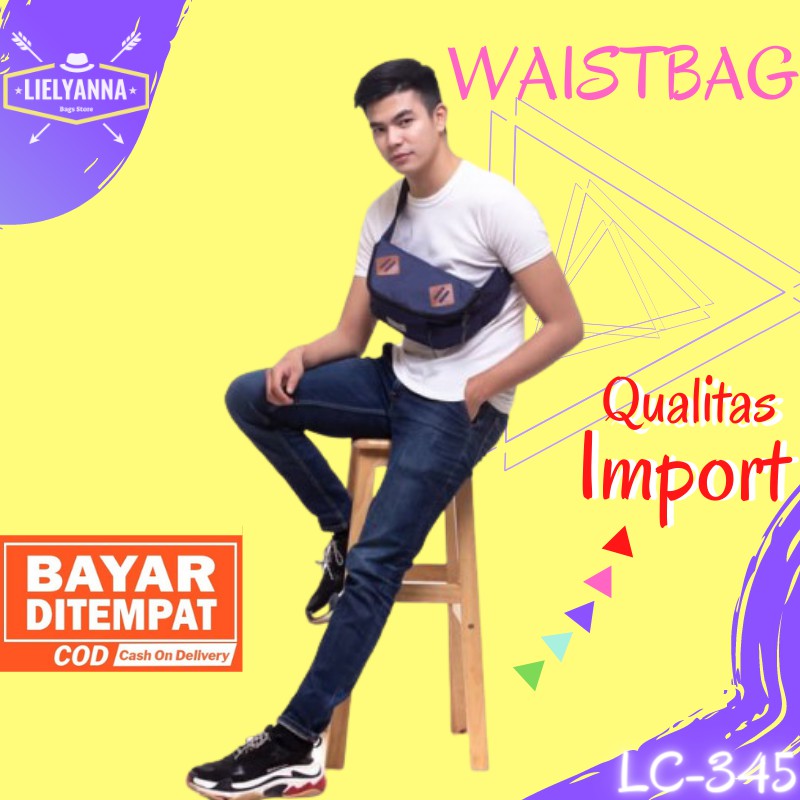 TAS SELEMPANG SLEMPANG COWOK WAIST BAG WEISBAG PRIA GUNUNG KULIT IMPORT ORIGINAL KEREN 345