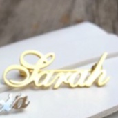 Bros Nama Custome/ Logo / Merk / Bross Nama Wanita /  Pin  Brooch  / Aksesories Jilbab  Hijab Tudung-GOLD