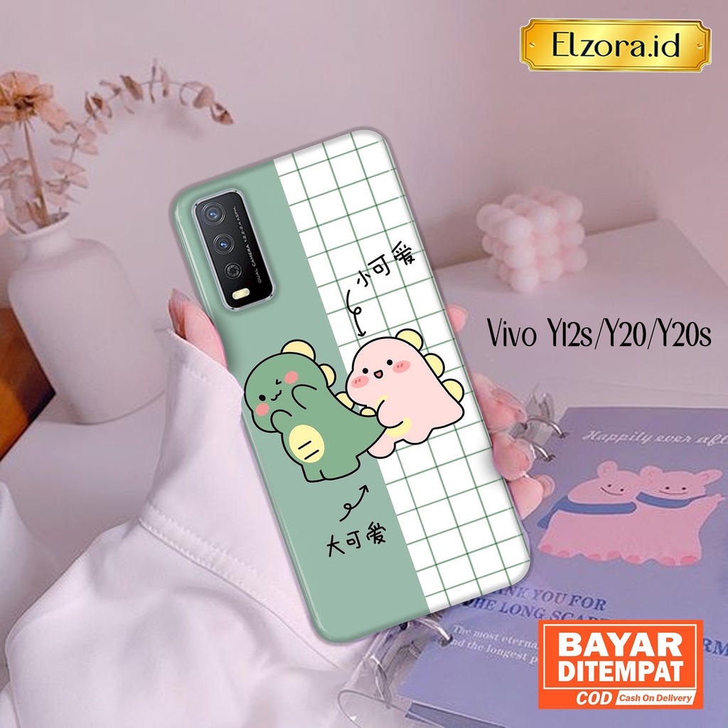 Case Handphone Vivo Y12S/Y20/Y20S Fashion Case Kartun Dino Hardcase Softcase Case Murah Paling Laku 