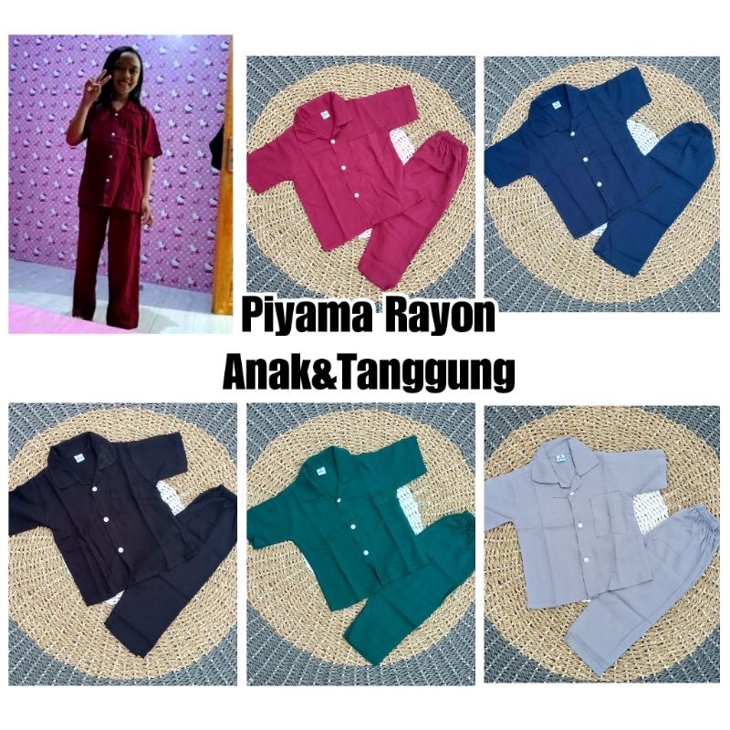 PIYAMA PEJAMAS 1-12 RAYON ANAK KIDS LAKI dan PEREMPUAN