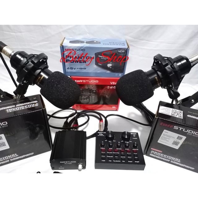 Paket Soundcard TaffStudio 2 Orang BM 800 Plus Headset dan No Headset