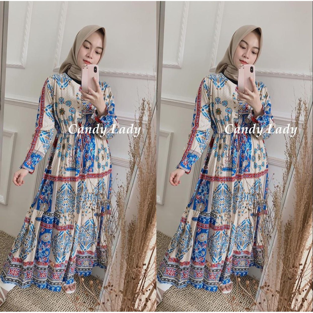 1KG MUAT 4PCS |  DELI ETNIC BOHEMIAN BKK HOMEY MAXY DRESS RAYON PREMIUM HITS SELEBGRAM LEBARAN