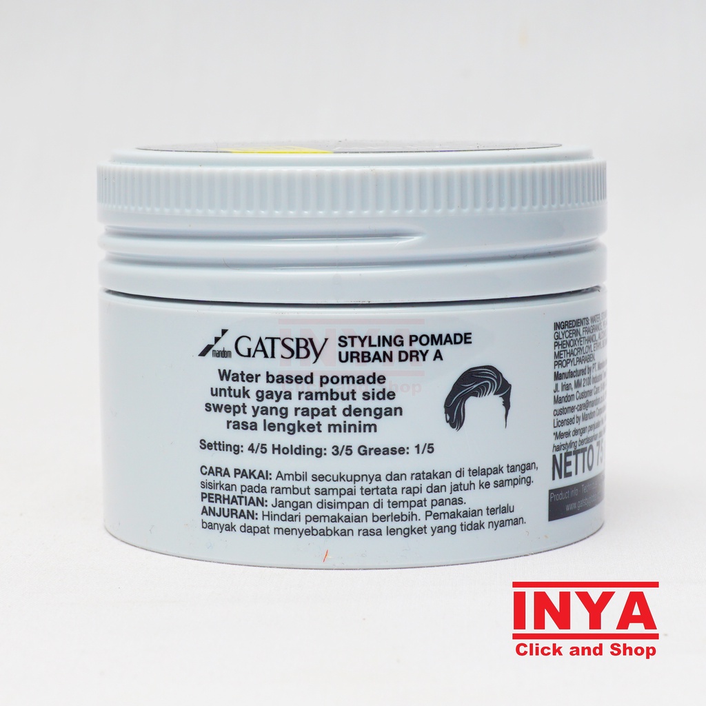 GATSBY SIDE SWEPT STYLING POMADE URBAN DRY 75gr - Pomade