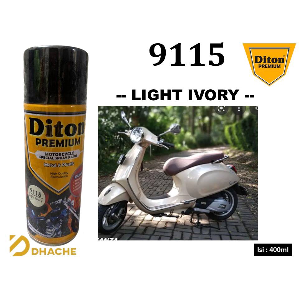 Cat Pilox Diton Premium LIGHT IVORY 9115 400cc warna putih gading pylox frame sepeda motor mobil