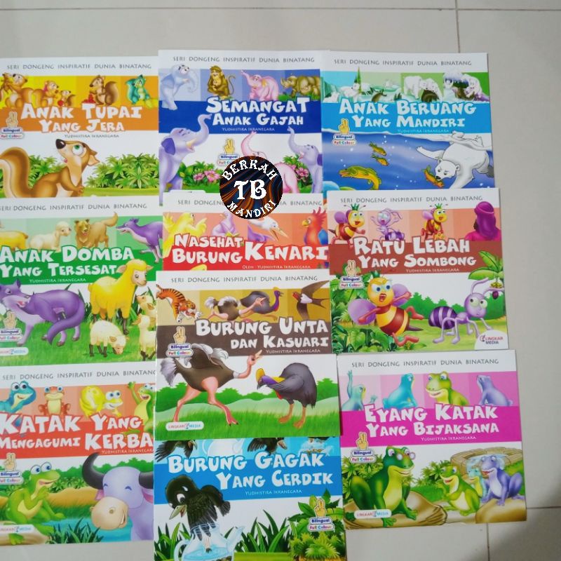 Buku paket isi 10 seri Dongeng inspiratif dunia binatang full colour