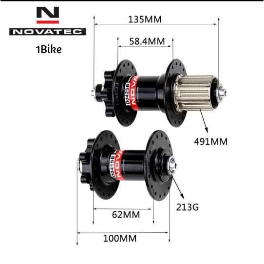 Hub FreeHub Novatec 32 Hole Six bolt sealed Bearing