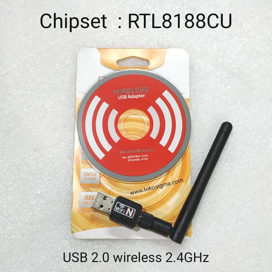 USB 2.0 Wireless Wifi 802.11n Adapter Antena 2.4GHz bisa Mac DVB T-2