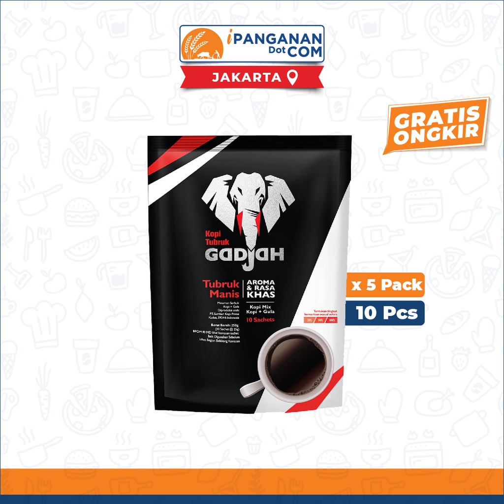 

Paket Warkop 12 - Kopi Gadjah Tubruk Manis Pouch 10 Sachet x 5 Pack [Gratis Ongkir] - JKT