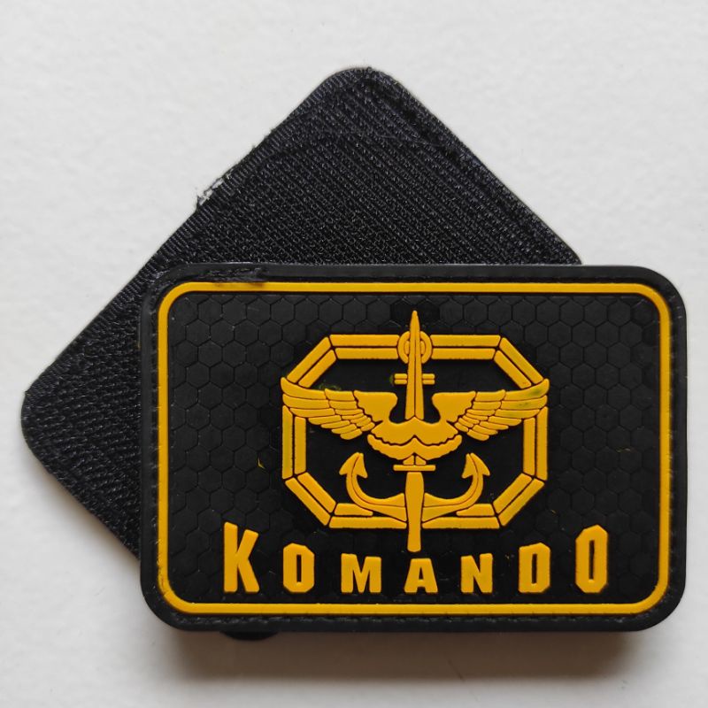 patch rubber logo kopassus komando/patch rubber tni/tempelan emblem karet velcro