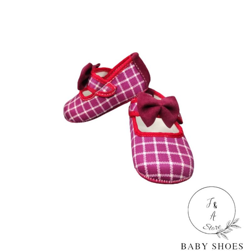 Baby Shoes balet kotak-kotak / sepatu bayi slip on balet kotak kotak