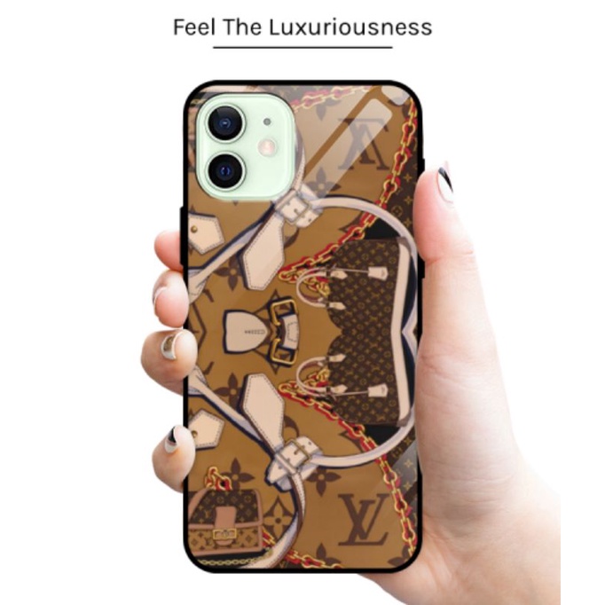 premium softcase glass Lv bag iPhone 12/12 pro max/12 pro/12 mini/11 pro max/11 pro/11