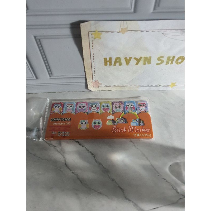 Post it KERTAS kecil (8) gambar/stick marker/pembatas kertas karakter/sticky notes/note marker-OWL