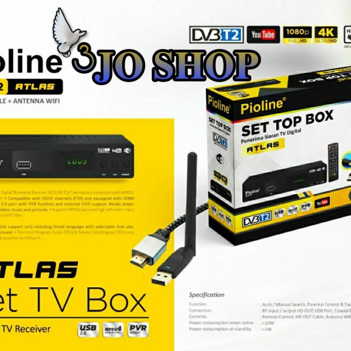 SET TOP BOX PIOLINE DVB-T2 RECEIVER YOUTUBE KABEL HDMI+DONGLE WIFI