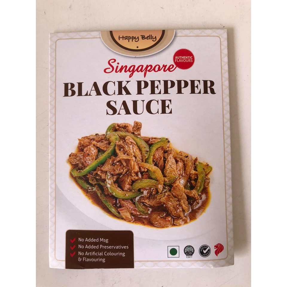 Happy Belly Singapore Black Pepper Sauce/ Bumbu Saus Lada Hitam 50grm