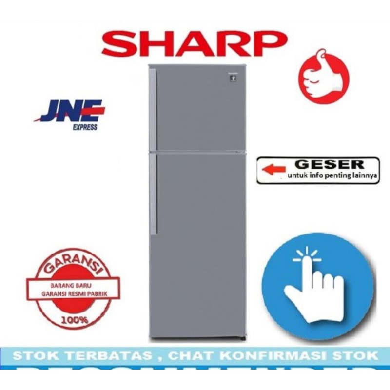 SHARP KULKAS 2PINTU-SJ 450GP SD-SILVER PLASMACLUSTER