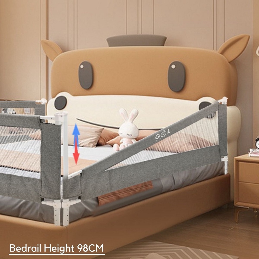 GOL Baby Bedrail Bedguard Pembatas Pengaman Pagar Dipan Kasur Ranjang Bayi Bed Rail Safety Safe Guard
