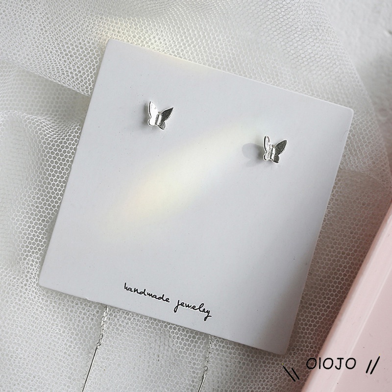 1 Pasang Anting Stud Rantai Rumbai Panjang Desain Kupu-Kupu Gaya Minimalis Untuk Hadiah Natal - ol